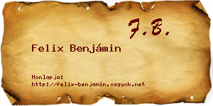 Felix Benjámin névjegykártya